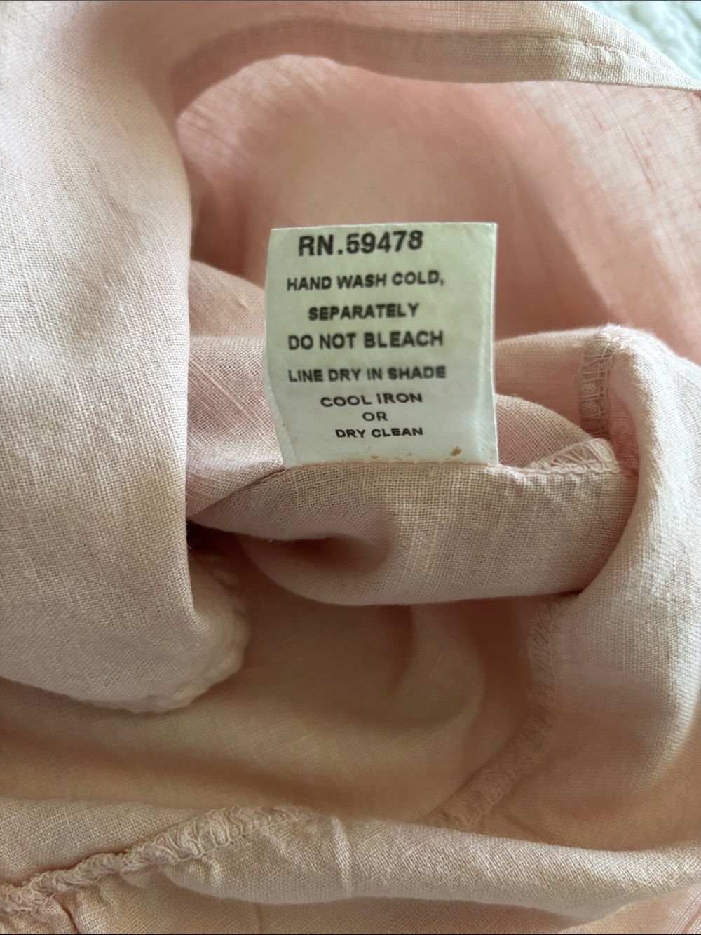 Francesca Bettini Pale Blush Tie-Front Peplum Blouse Linen Blend Italy Size L - Picture 5 of 11